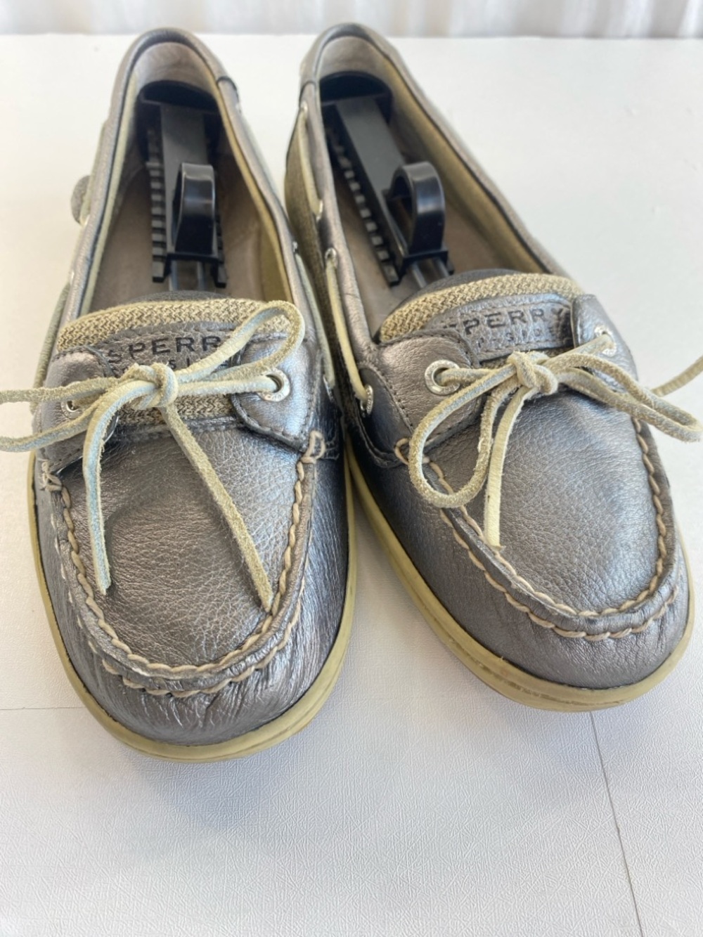 Sperry Top Sider Angelfish Boat Shoe Women's 10 MED Metallic Pewter Leather